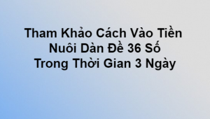 Cách Vào Tiền Nuôi Dàn Đề 36 Số Khung 3 Ngày