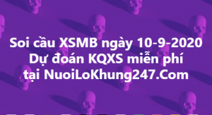 Soi cầu XSMB ngày 10–09–2020